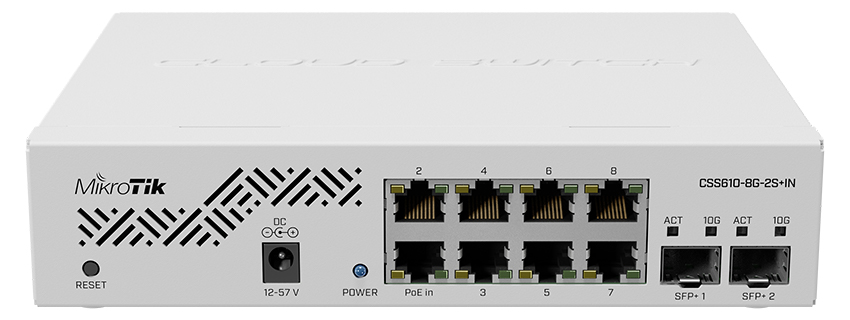 You Recently Viewed MikroTik CSS610-8G-2S+IN Desktop Smart Switch SwitchOS Image